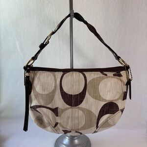 Coach Beige and Brown Shoulder Bag